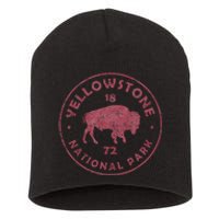 Retro Bison Yellowstone National Park 1872 Hiking Souvenir Short Acrylic Beanie