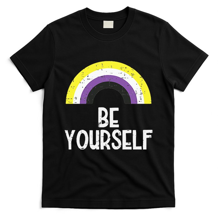Rainbow Be Yourself Non Binary Nb Pride Flag Lgbt T-Shirt