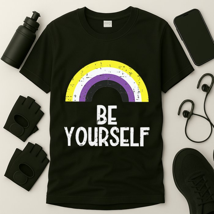 Rainbow Be Yourself Non Binary Nb Pride Flag Lgbt T-Shirt