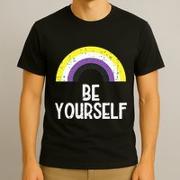 Rainbow Be Yourself Non Binary Nb Pride Flag Lgbt T-Shirt