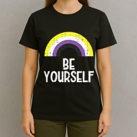 Rainbow Be Yourself Non Binary Nb Pride Flag Lgbt T-Shirt