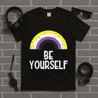 Rainbow Be Yourself Non Binary Nb Pride Flag Lgbt T-Shirt