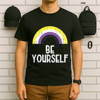 Rainbow Be Yourself Non Binary Nb Pride Flag Lgbt T-Shirt