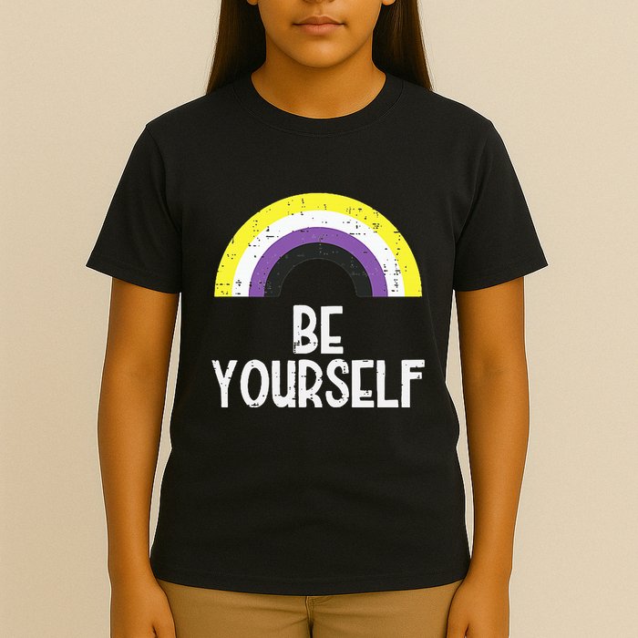 Rainbow Be Yourself Non Binary Nb Pride Flag Lgbt T-Shirt