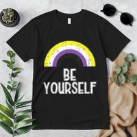 Rainbow Be Yourself Non Binary Nb Pride Flag Lgbt Premium T-Shirt