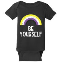 Rainbow Be Yourself Non Binary Nb Pride Flag Lgbt Baby Bodysuit