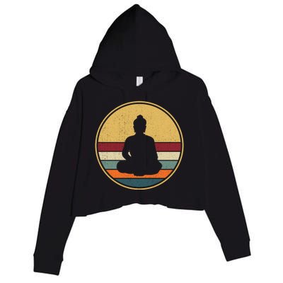 Retro Buddha Zen Vintage Buddhism Buddhist Funny Gift Crop Fleece Hoodie