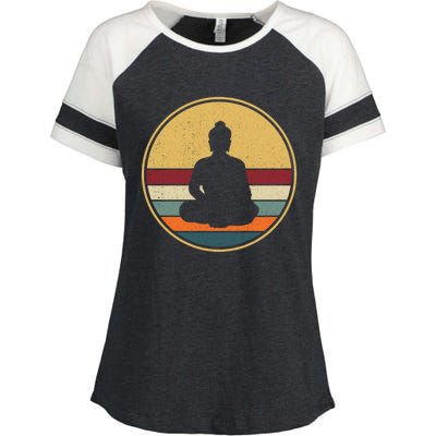 Retro Buddha Zen Vintage Buddhism Buddhist Funny Gift Enza Ladies Jersey Colorblock Tee