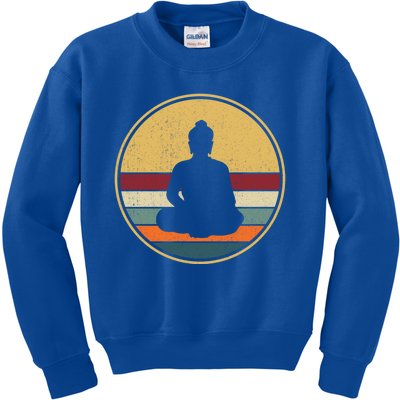 Retro Buddha Zen Vintage Buddhism Buddhist Funny Gift Kids Sweatshirt