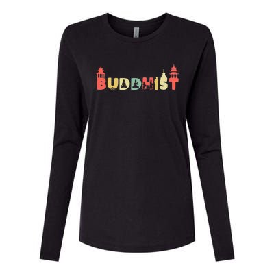 Retro Buddha Zen Gift Vintage Buddhism Buddhist Gift Womens Cotton Relaxed Long Sleeve T-Shirt