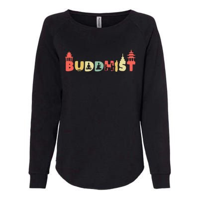 Retro Buddha Zen Gift Vintage Buddhism Buddhist Gift Womens California Wash Sweatshirt