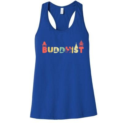 Retro Buddha Zen Gift Vintage Buddhism Buddhist Gift Women's Racerback Tank