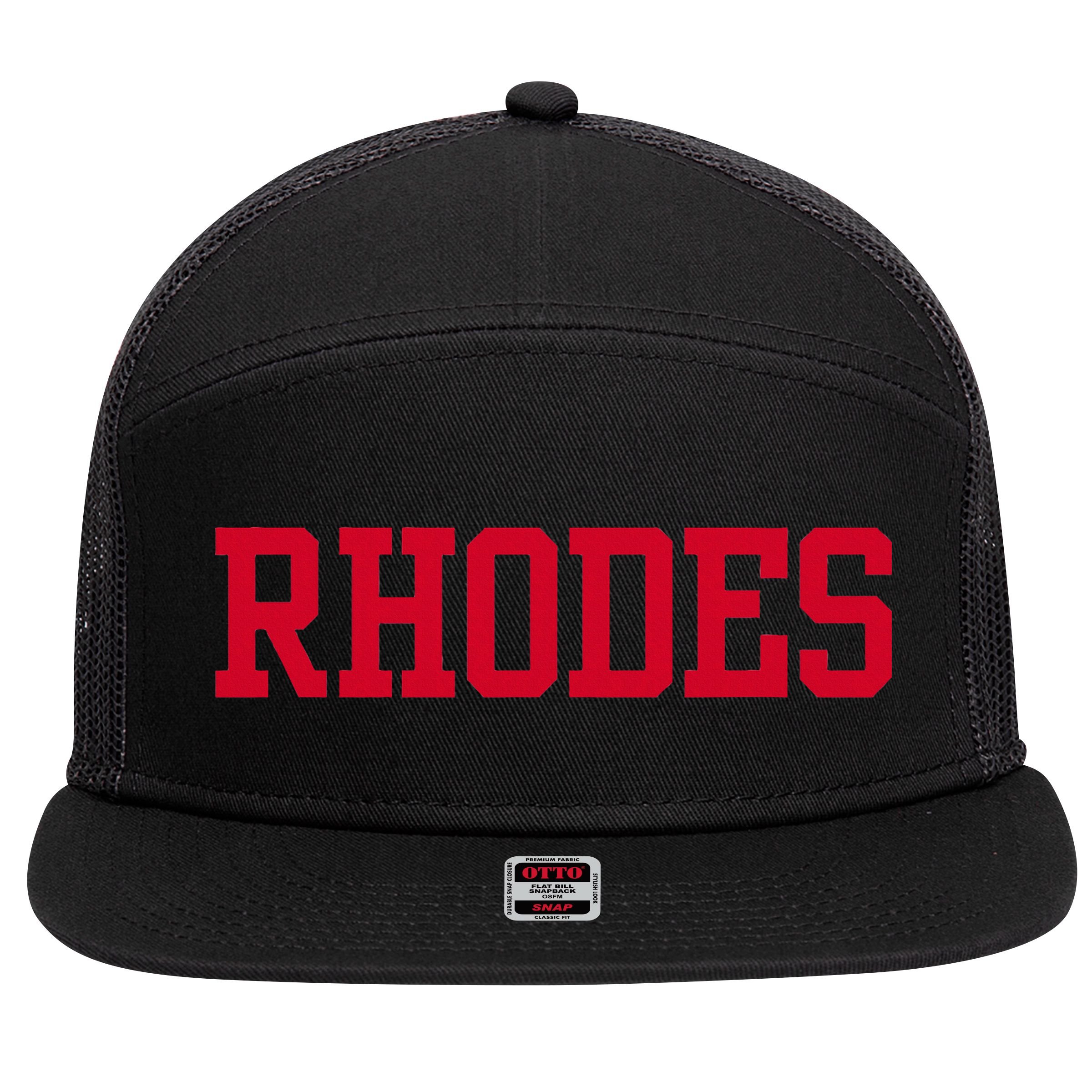 Rhodes College 02 7 Panel Mesh Trucker Snapback Hat