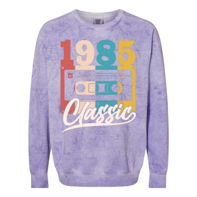 Retro Classic 1985 Birthday Cassette Tape Colorblast Crewneck Sweatshirt