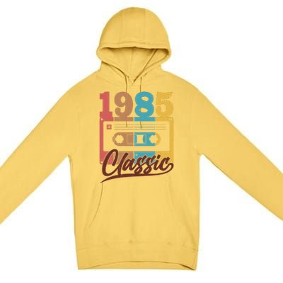 Retro Classic 1985 Birthday Cassette Tape Premium Pullover Hoodie