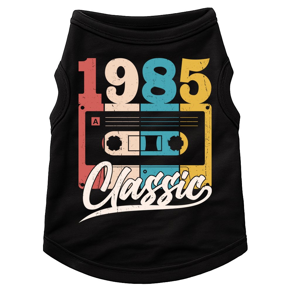 Retro Classic 1985 Birthday Cassette Tape Doggie Tank
