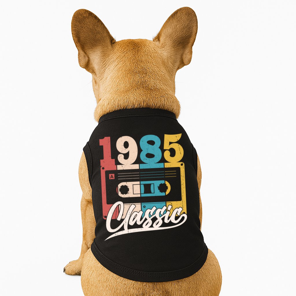 Retro Classic 1985 Birthday Cassette Tape Doggie Tank
