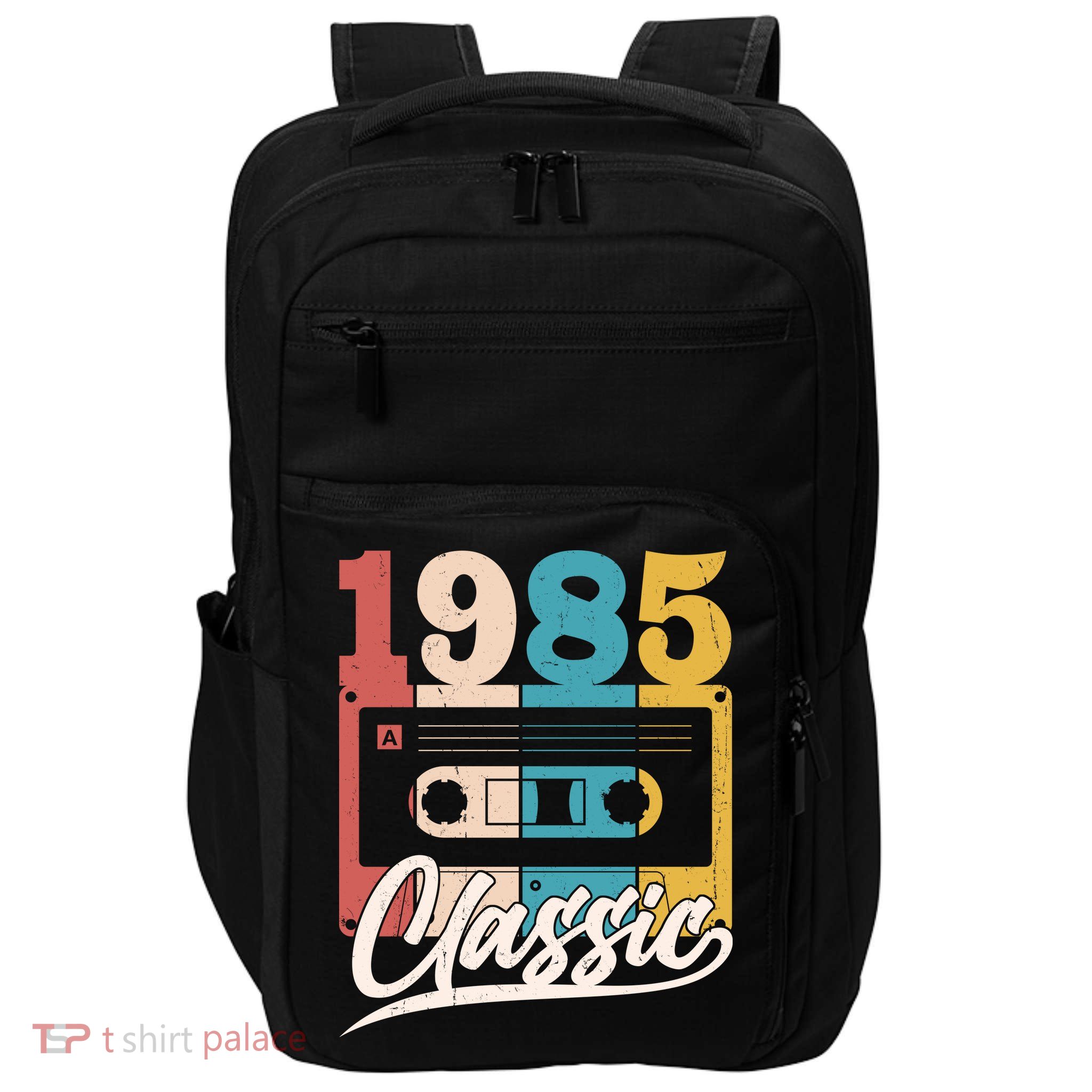 Retro Classic 1985 Birthday Cassette Tape Impact Tech Backpack