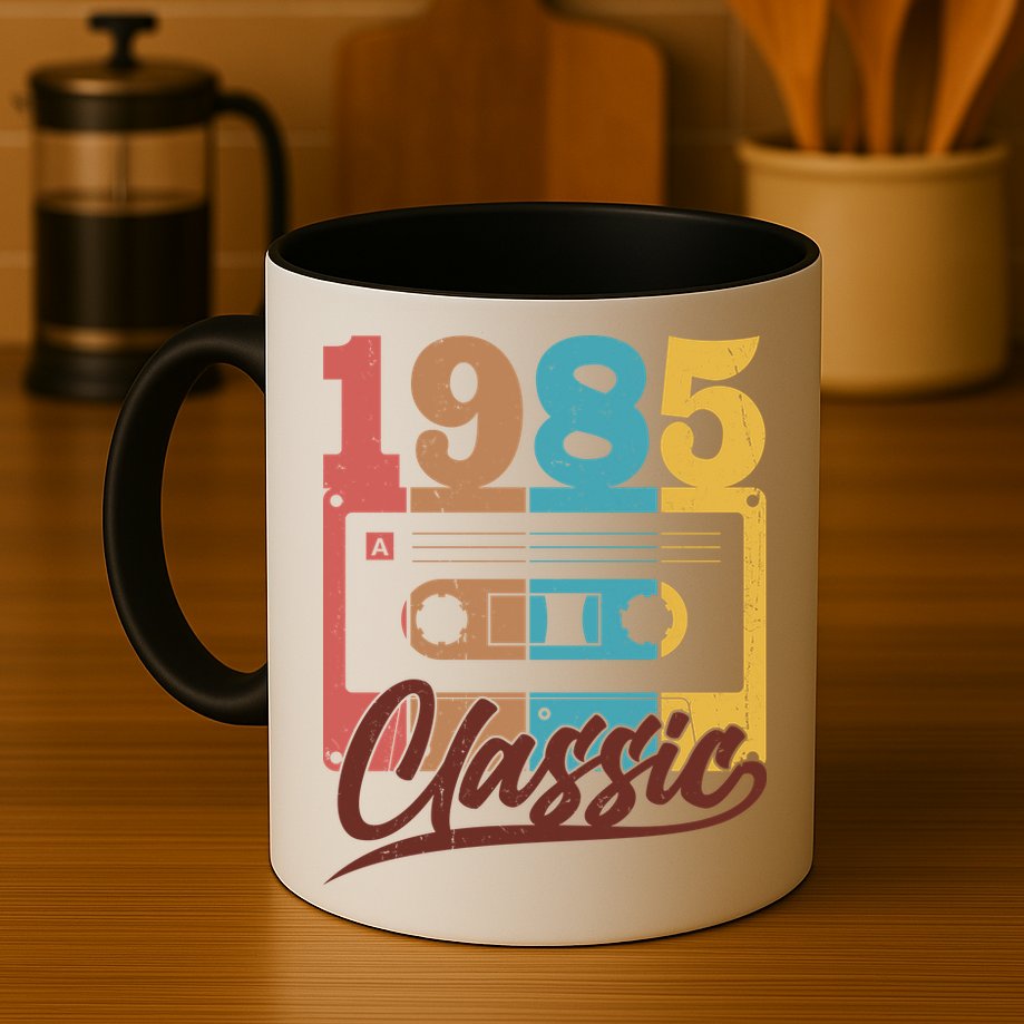 Retro Classic 1985 Birthday Cassette Tape Mug