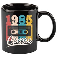 Retro Classic 1985 Birthday Cassette Tape 11oz C Handle Ceramic Mug