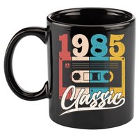 Retro Classic 1985 Birthday Cassette Tape 11oz C Handle Ceramic Mug