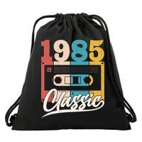 Retro Classic 1985 Birthday Cassette Tape Drawstring Bag