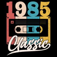 Retro Classic 1985 Birthday Cassette Tape Flatbill Hat