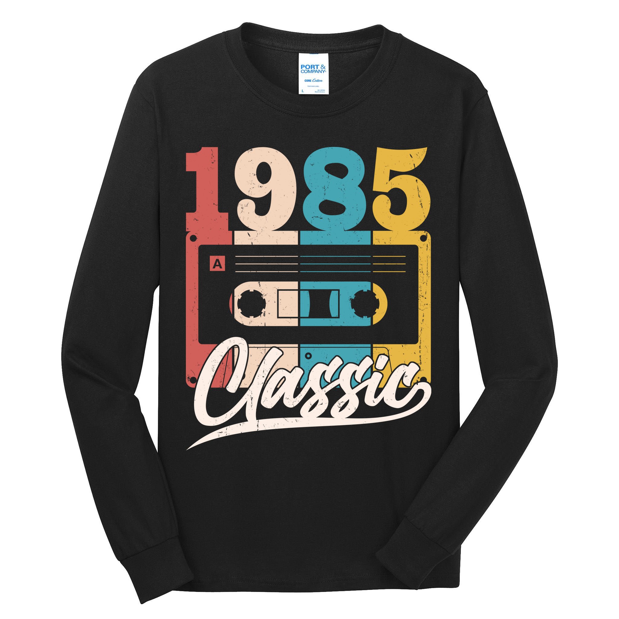 Retro Classic 1985 Birthday Cassette Tape Tall Long Sleeve T-Shirt