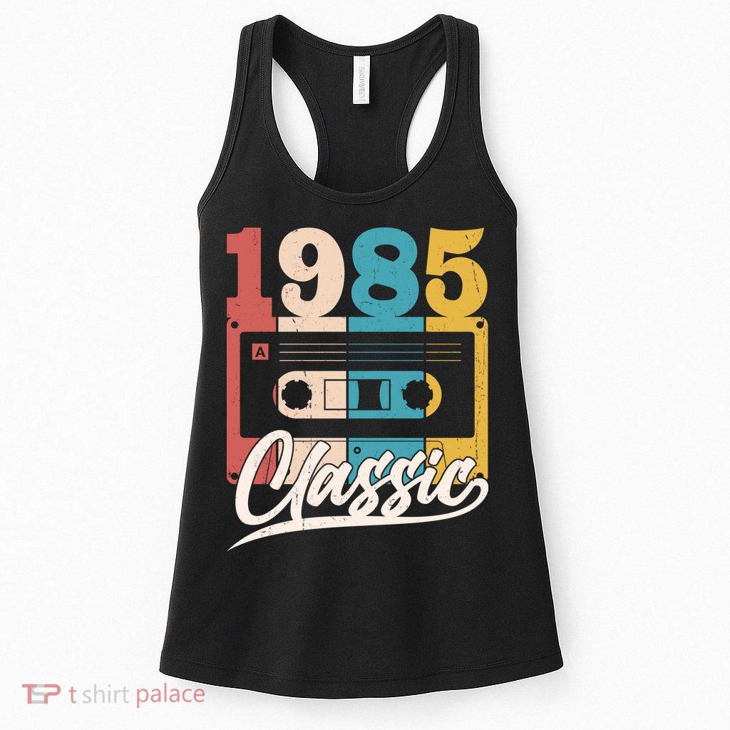 Retro Classic 1985 Birthday Cassette Tape Womens Tank Top