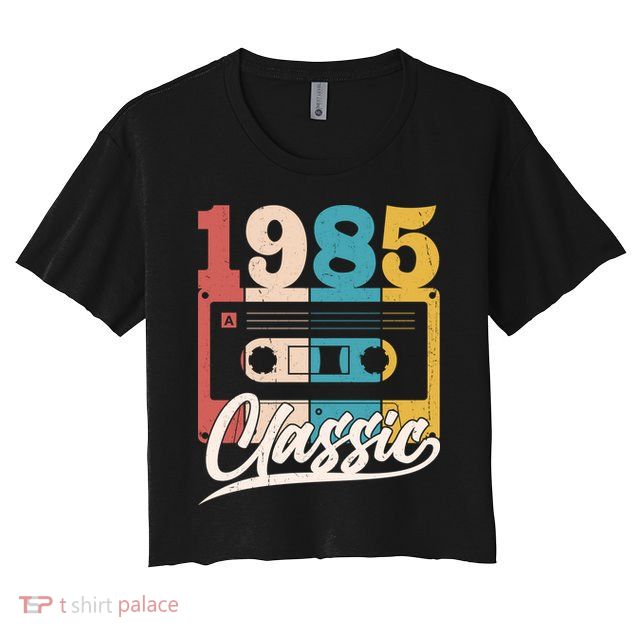 Retro Classic 1985 Birthday Cassette Tape Crop Top