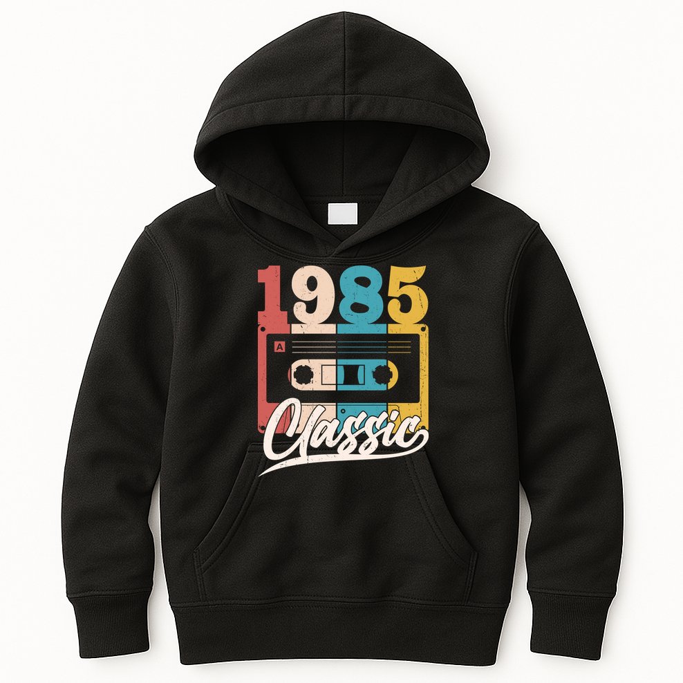 Retro Classic 1985 Birthday Cassette Tape Kids Hoodie