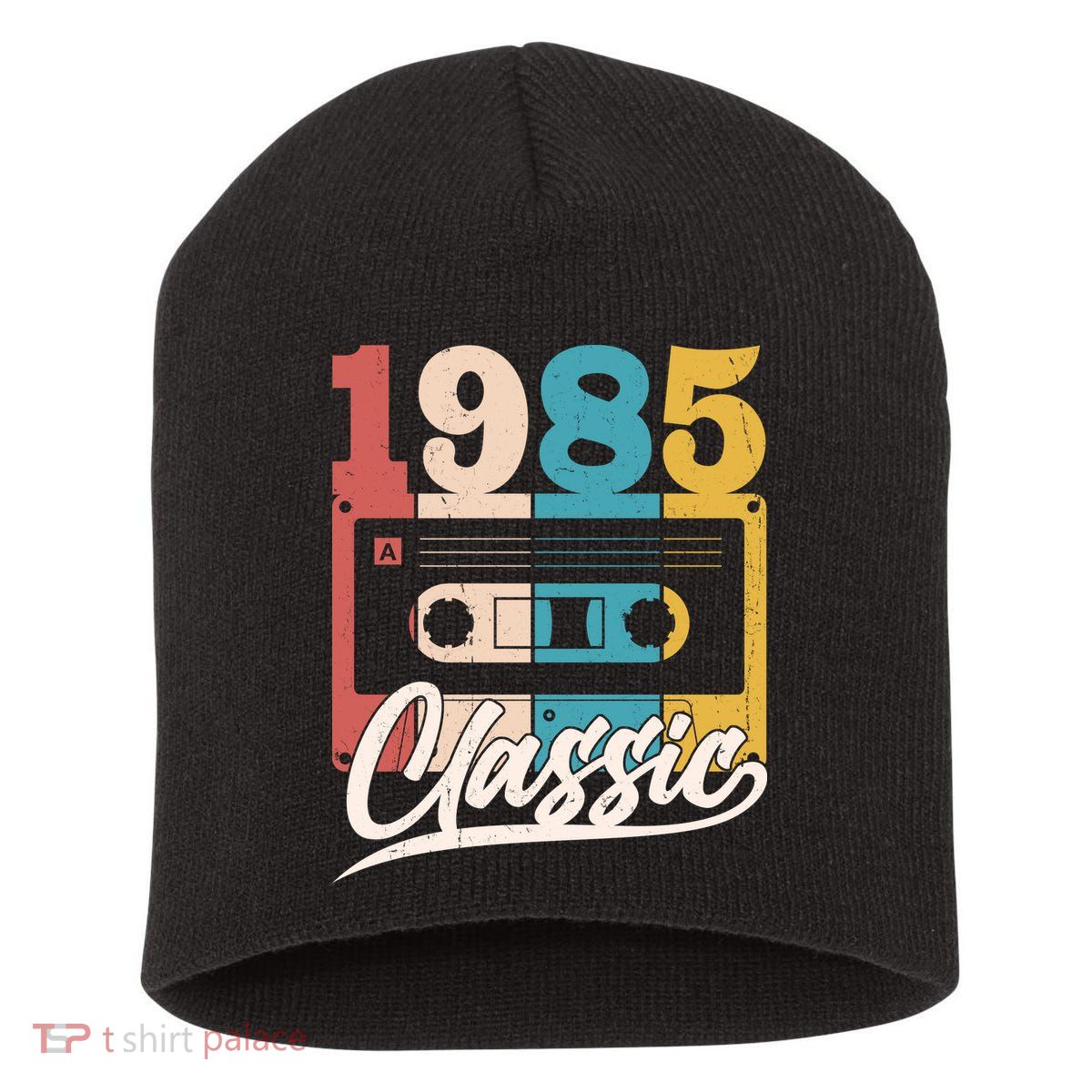 Retro Classic 1985 Birthday Cassette Tape Short Acrylic Beanie