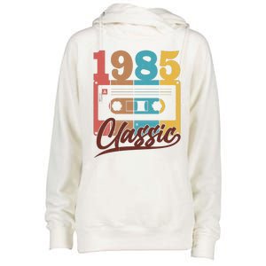 Retro Classic 1985 Birthday Cassette Tape Womens Funnel Neck Pullover Hood