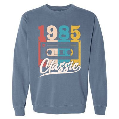 Retro Classic 1985 Birthday Cassette Tape Garment-Dyed Sweatshirt