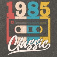 Retro Classic 1985 Birthday Cassette Tape Cotton Canvas Backpack