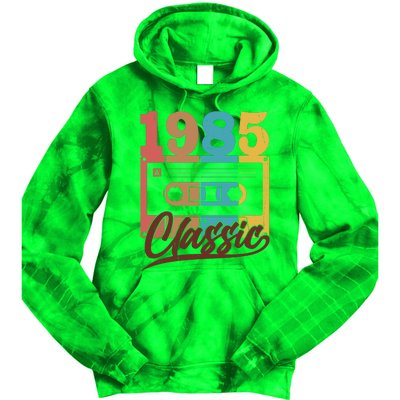 Retro Classic 1985 Birthday Cassette Tape Tie Dye Hoodie