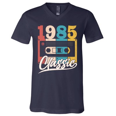 Retro Classic 1985 Birthday Cassette Tape V-Neck T-Shirt