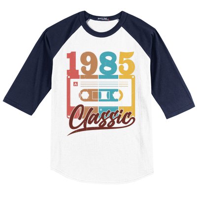 Retro Classic 1985 Birthday Cassette Tape Baseball Sleeve Shirt