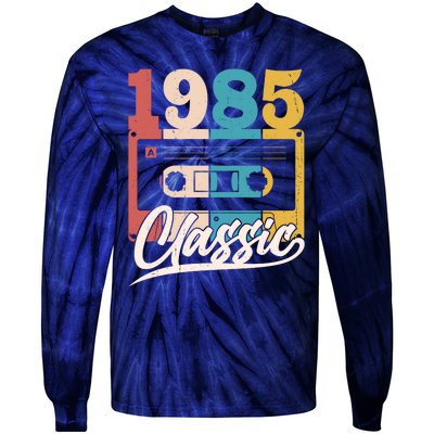 Retro Classic 1985 Birthday Cassette Tape Tie-Dye Long Sleeve Shirt