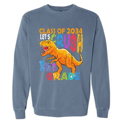 Ready Crush 1st Grade Dinosaur First Back to School Garment-Dyed Sweatshirt