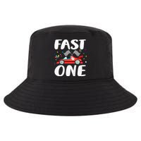 Race Car 1st Birthday Fast One This Little Racer Is One Year Cool Comfort Performance Bucket Hat