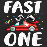 Race Car 1st Birthday Fast One This Little Racer Is One Year 7 Panel Mesh Trucker Snapback Hat