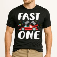 Race Car 1st Birthday Fast One This Little Racer Is One Year Cooling Performance Crew T-Shirt