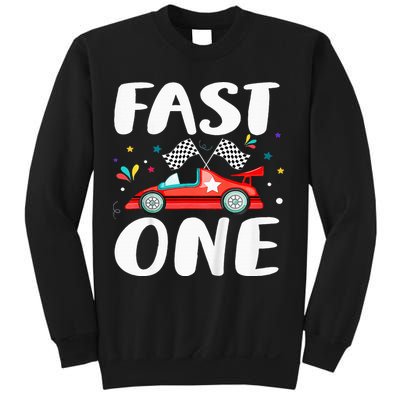Race Car 1st Birthday Fast One This Little Racer Is One Year Sweatshirt