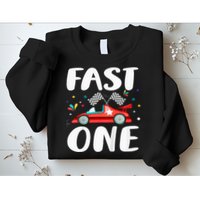 Race Car 1st Birthday Fast One This Little Racer Is One Year Sweatshirt