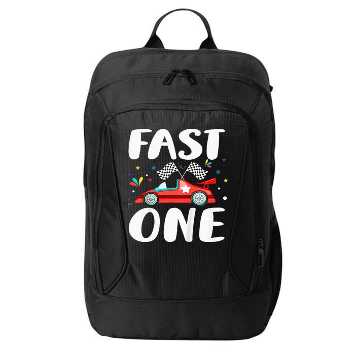 Race Car 1st Birthday Fast One This Little Racer Is One Year City Backpack