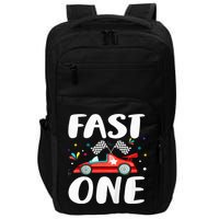Race Car 1st Birthday Fast One This Little Racer Is One Year Impact Tech Backpack