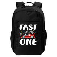 Race Car 1st Birthday Fast One This Little Racer Is One Year Backpack