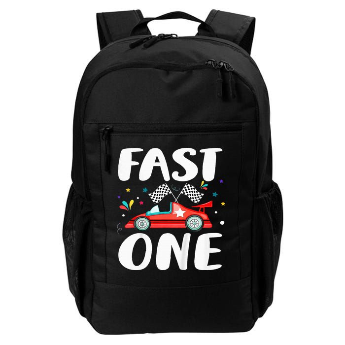 Race Car 1st Birthday Fast One This Little Racer Is One Year Backpack