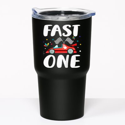 Race Car 1st Birthday Fast One This Little Racer Is One Year Tumbler